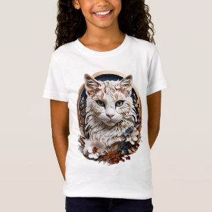 cat,kitty with flower T-Shirt