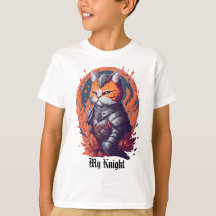 Cat Knight Warrior with Fire