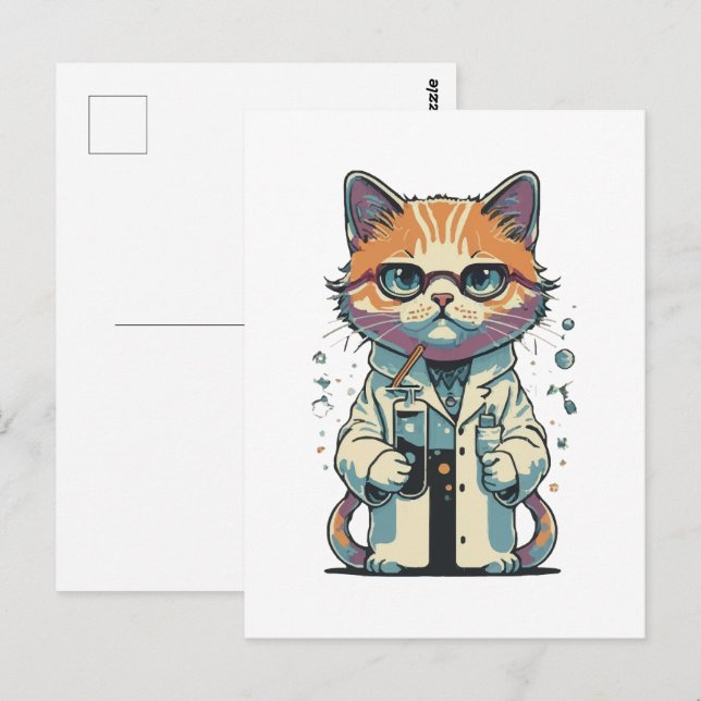 Cat Lab Focused Postcard (Front/Back)