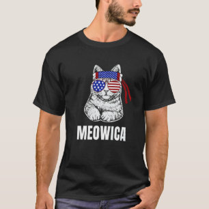 Cat Labour Day Meowica Merica Men Usa American Fla T-Shirt