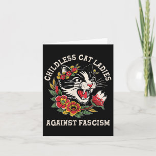 Cat Ladies Against Fascism Funny Cat Feminist 1 Card