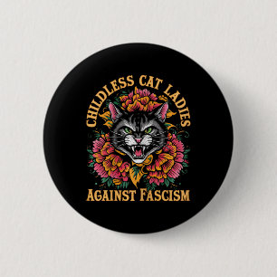 Cat Ladies Against Fascism President Kamala Harris 6 Cm Round Badge
