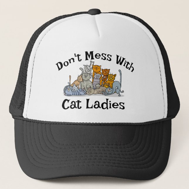 Cat Ladies Design Trucker Hat (Front)