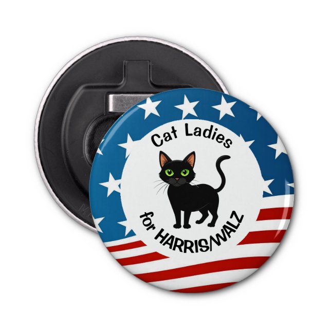 Cat Ladies for Harris/Walz Design  Bottle Opener (Front)