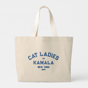 Cat Ladies For Kamala 2024 Custom State Large Tote Bag