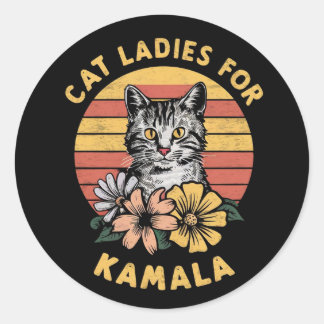 Cat Ladies For Kamala (5) Classic Round Sticker
