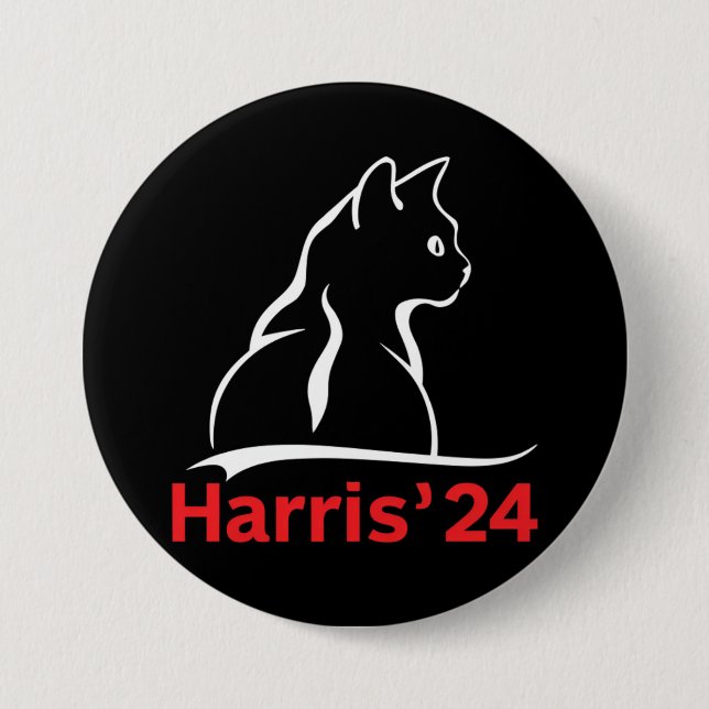 Cat Ladies for Kamala Cat 2024 President Kamala  7.5 Cm Round Badge (Front)
