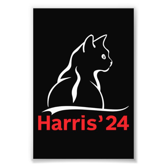 Cat Ladies for Kamala Cat 2024 President Kamala  Photo Print (Front)