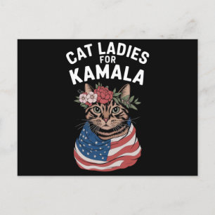 Cat Ladies For Kamala Cat Lady Harris Election Postcard