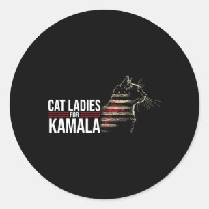 Cat Ladies For Kamala Classic Round Sticker