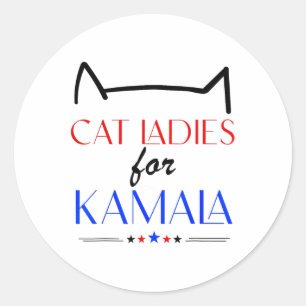 Cat Ladies For Kamala Classic Round Sticker