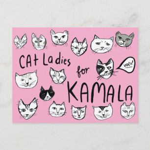 CAT LADIES for KAMALA Cute VOTE ELECTION Postcard