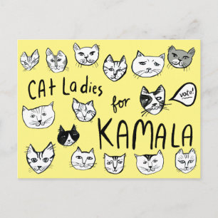 CAT LADIES for KAMALA Cute VOTE ELECTION Postcard