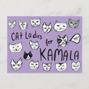 CAT LADIES for KAMALA Cute VOTE ELECTION Postcard