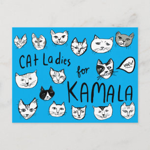 CAT LADIES for KAMALA Cute VOTE ELECTION Postcard