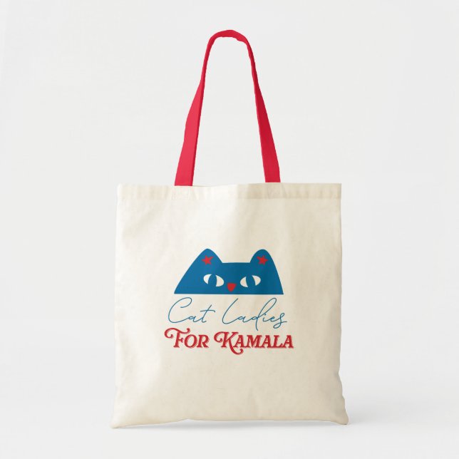 Cat Ladies for Kamala funny 2024 Tote Bag (Front)