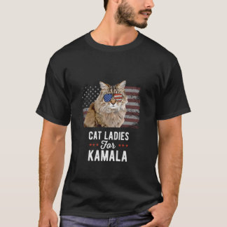 Cat Ladies for Kamala Funny Cat 2024 President Kam T-Shirt