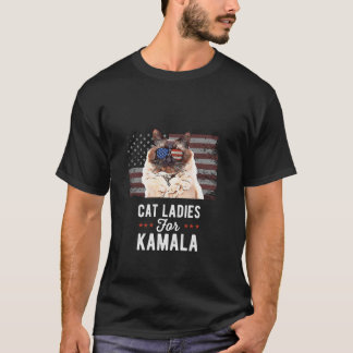 Cat Ladies for Kamala Funny Cat 2024 President Kam T-Shirt