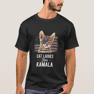 Cat Ladies for Kamala Funny Cat 2024 President Kam T-Shirt