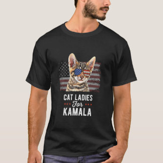 Cat Ladies for Kamala Funny Cat 2024 President Kam T-Shirt