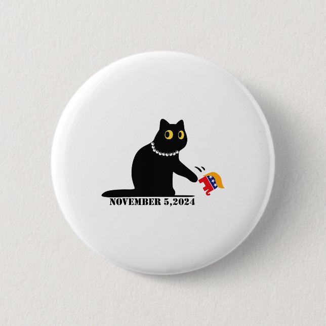 Cat Ladies For Kamala Harris 2024  6 Cm Round Badge (Front)