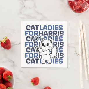 Cat Ladies For Kamala Harris for President 2024 Napkin