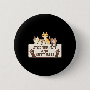 Cat Ladies For Kamala Harris Stop The Hate Kitty G 6 Cm Round Badge