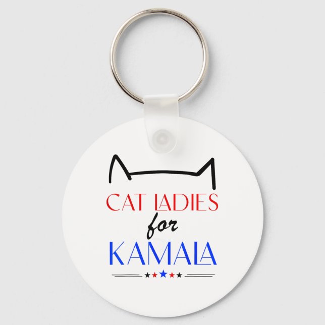 Cat Ladies For Kamala  Key Ring (Front)