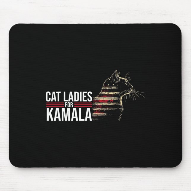 Cat Ladies For Kamala  Mouse Pad (Front)