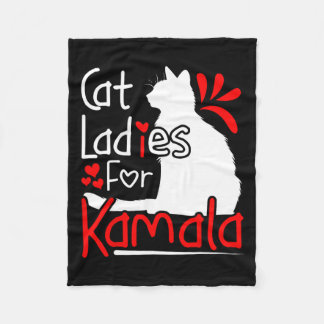 Cat Ladies For Kamala Silhouette Graphic  Fleece Blanket