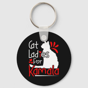 Cat Ladies For Kamala Silhouette Graphic Key Ring
