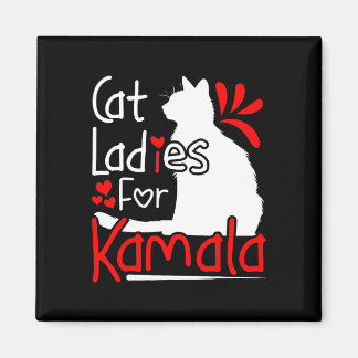 Cat Ladies For Kamala Silhouette Graphic  Magnet