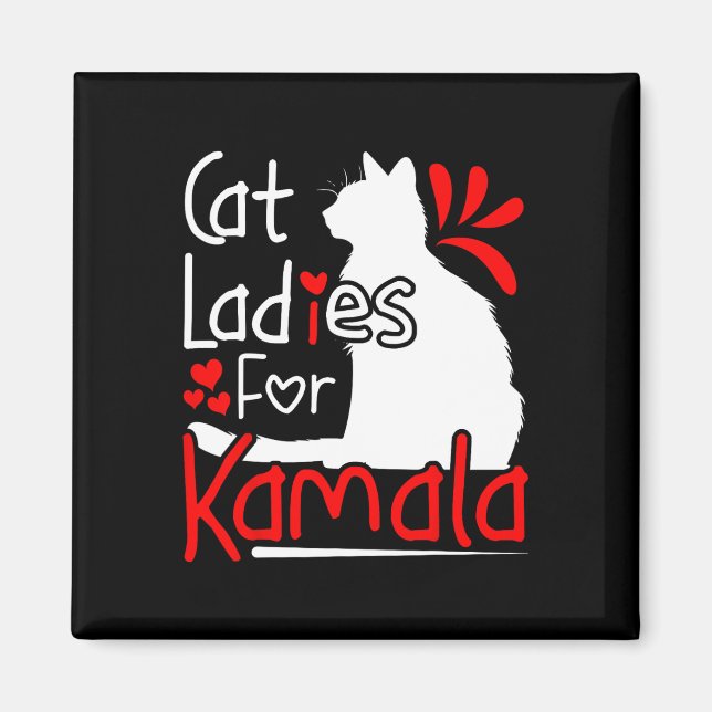 Cat Ladies For Kamala Silhouette Graphic  Magnet (Front)