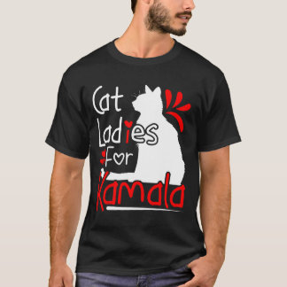Cat Ladies For Kamala Silhouette Graphic  T-Shirt