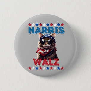 Cat Ladies Harris Walz Button