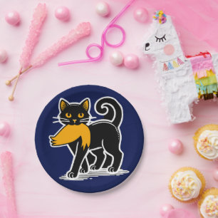 Cat Ladies Kamala Harris Walz 2024 Blue Paper Plate