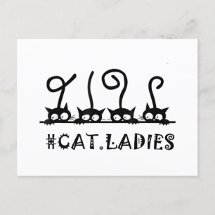 Cat Ladies Mum Friend Love Gift Greeting Postcard