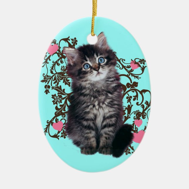 Cat Ladies Rejoice Cute Kitten Ceramic Tree Decoration (Front)