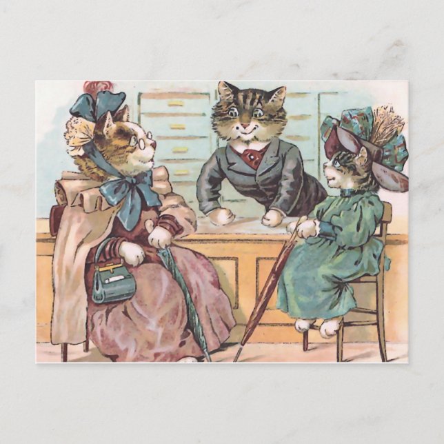 Cat Ladies Shopping Postcard (Front)
