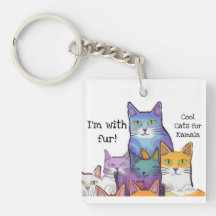 Cat ladies unite! Cats for Kamala keychain.