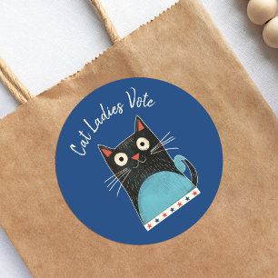 Cat Ladies Vote Script Rustic Feminist Cute Bold Classic Round Sticker