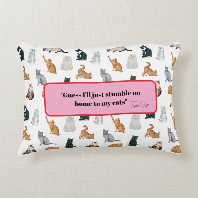 Cat Lady Accent Pillow (Front)