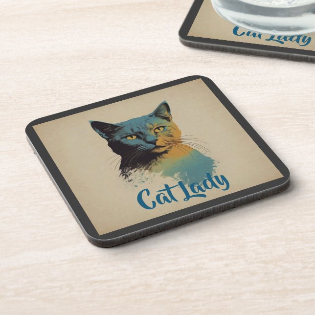 Cat Lady Beverage Coaster (Left Side)