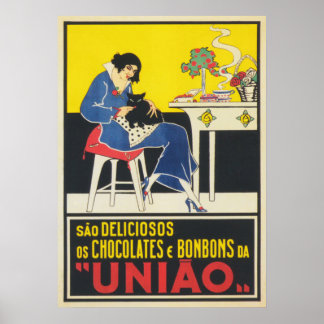 Cat Lady, Black Cat Art, Colourful Vintage Art Poster