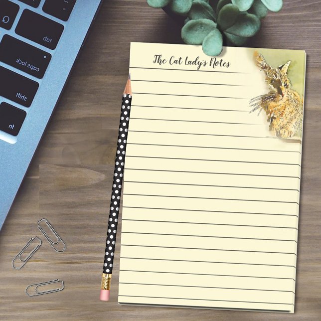 Cat Lady Brushstrokes Kitty Whiskers Lined Post-it Notes (Creator Uploaded)