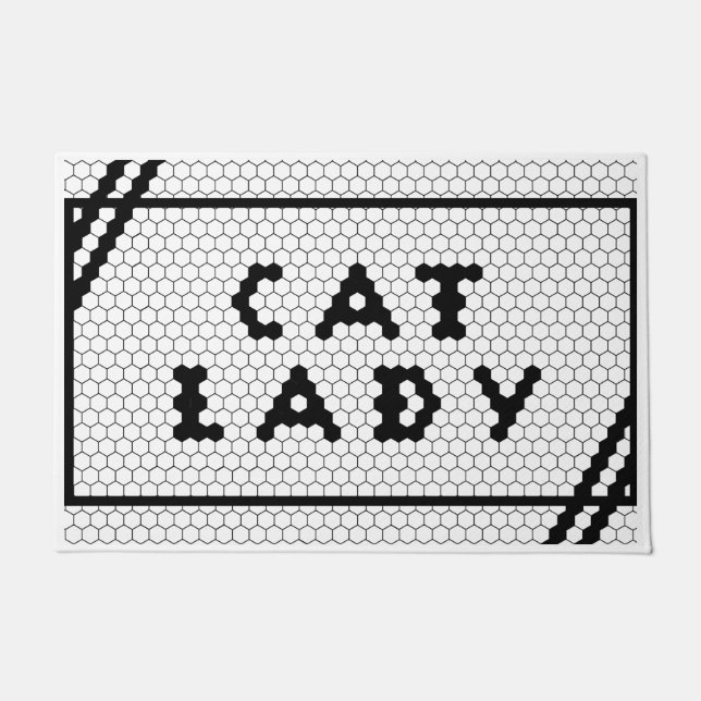 Cat Lady Cat Lover Tile Doormat (Front)