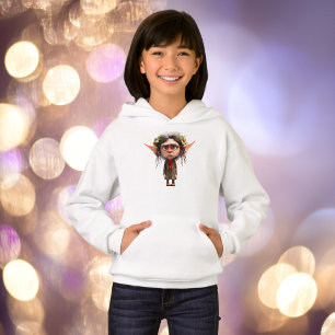 Cat Lady Christmas Elf Girl's Hoodie