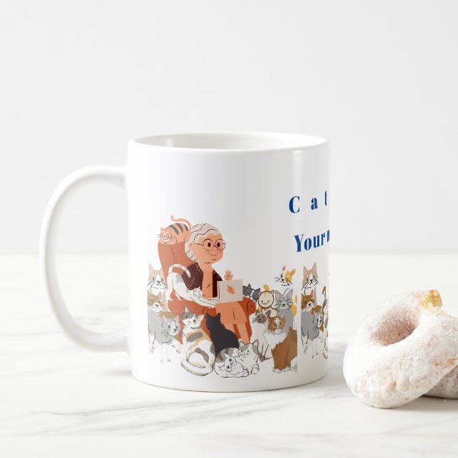 Cat Lady Coffee Mug (With Donut)