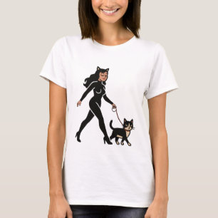 Cat Lady Cutie Tuxedo Cat Cats Mum Comic Graphic T-Shirt