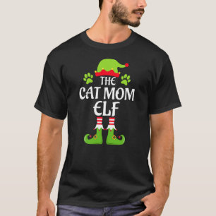 Cat Lady Elf Matching Family Group Christmas Party T-Shirt